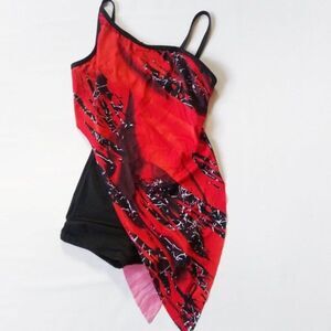Red and black dance outfit